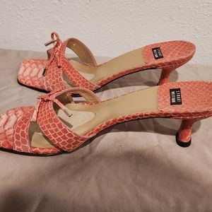 Stuart Weitzman pink alligator heels